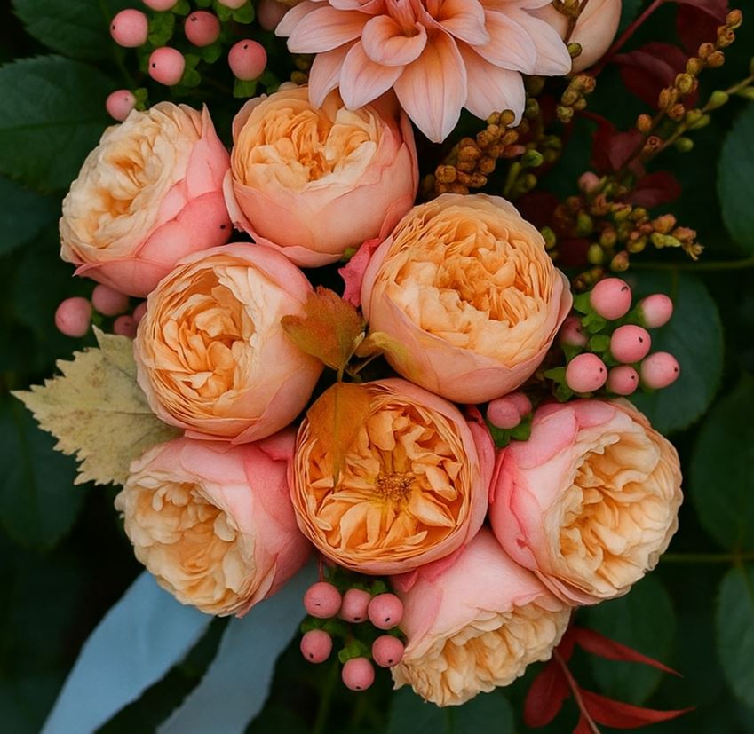 Yellow & pink wedding garden rose plant large flower bush deciduous shrub